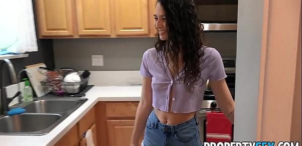  PropertySex Cute Petite Brunette Fucks and Gets Creampie From Her New Roommate